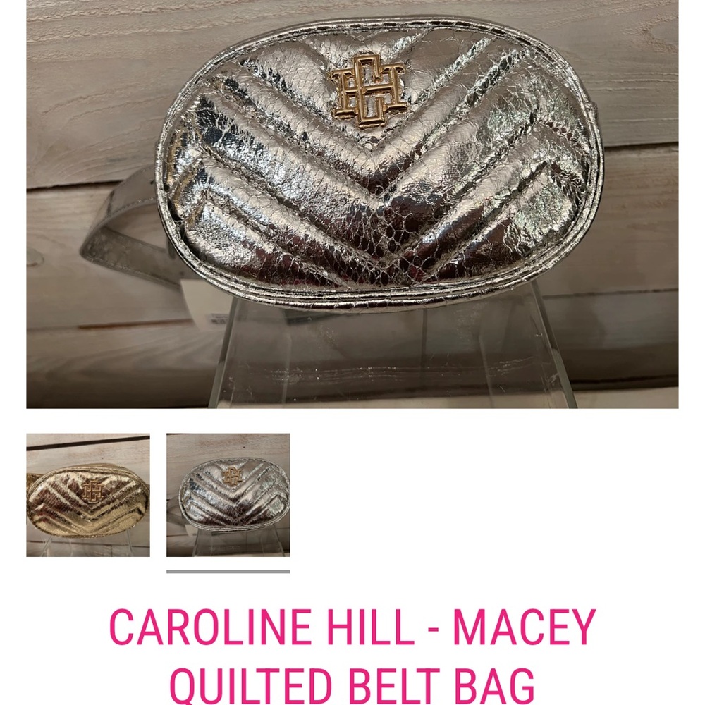 NWT Caroline Hill Platinum Quilted Crossbody Bag
